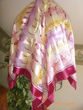 Luxury Vintage Claire Neuville Head Scarf/Shawl 37" x 37" Polyester/ Silk Feel