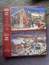 Shaws Christmas Jigsaws X2 1000 Piece Snowy Scenes new
