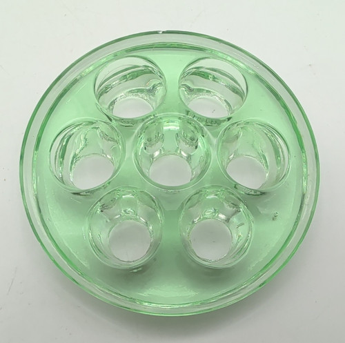 Vintage green glass flower - green,