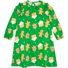 Girls Dress Gown Frock 18-24 Months 2-8 Years Christmas Gingerbread Polka Dot