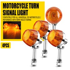 4× Chrome Amber Front Rear