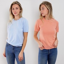 Ex BonMarche Womens Short Sleeve Supersoft Jumper in 4 Colours
