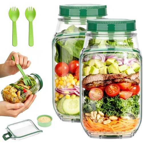2pcs salad pod mason jar - 2pcs,