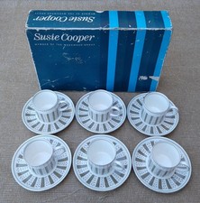 SUSIE COOPER “PERSIA” BOXED SET OF 6 COFFEE CANS AND SAUCERS - C2109.