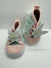 Disney Tinker Bell Baby Shoes Pink & Mint Lace Up Pram Shoes – 3-6 Months