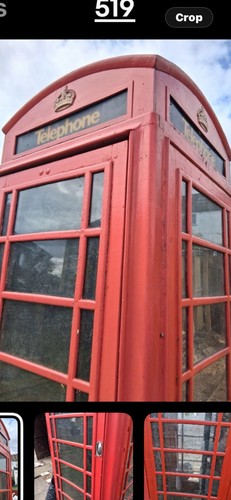 British red telephone box - red,