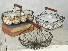 Chicken Wire Baskets in Rust
