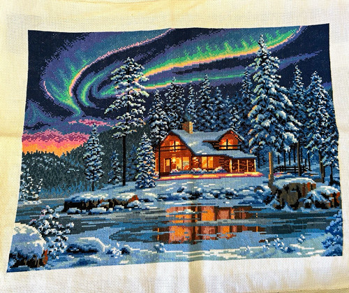 Finished cross stitch winter - finished,