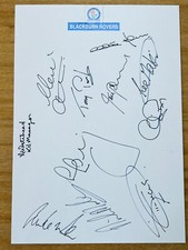 Hand Signed A4 Team Sheet -