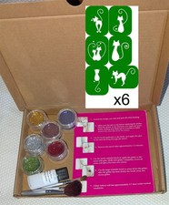 36  x Cat stencils glitter art