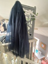 TopShop Midnight Blue Tulle long  Skirt Zip Fastening Size 12 