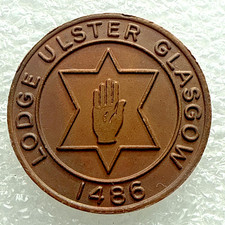 Scotland Masonic Token - Lodge Ulster Glasgow No. 1486 - Scottish Penny Coin