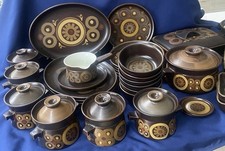 Denby Arabesque Steak Plates Cereal Bowls Soup Coupes 1970s Retro Egg Cups