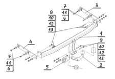 Swan Neck Tow Bar For Renault