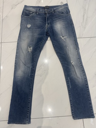 Zara men blue ripped - blue, jeans