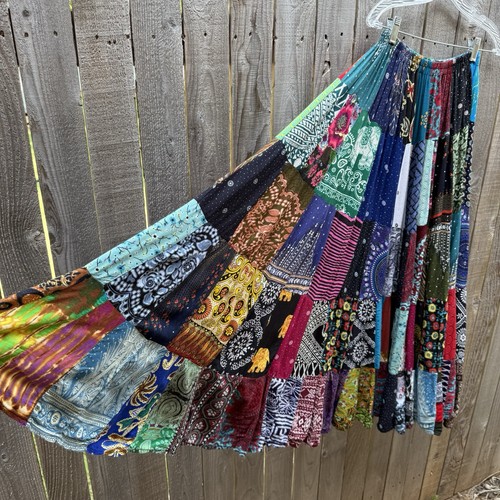 Boho patchwork maxi skirt - boho,