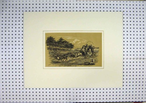 Original old antique print - old,