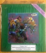 Original hand-painted artwork by Charles Gillespie from Judge Dredd 1994 signed