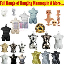 MALE FEMALE KIDS HANGING PLASTIC BODY FORM MANNEQUIN TORSO BUST DISPLAY