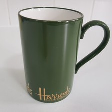Harrods Knightsbridge Ceramic Coffee Tea Mug British Racing Dark Green London