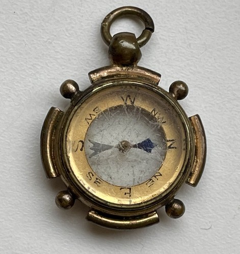 Antique brass compass - brass,