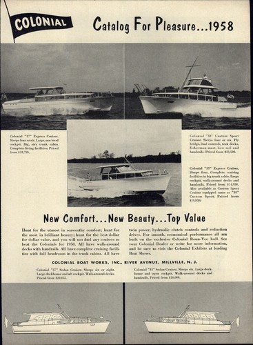 1958 paper colonial boat - 1958,