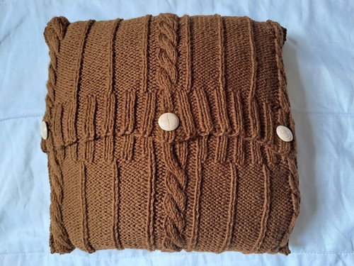 Hand knitted brown aran - knitted,