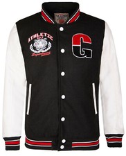 Men's Black Baseball White PU