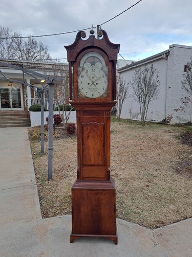 Mahogany tall case clock - mahogany,