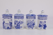 4 Vintage Herb Pots The Spode Blue Room Porcelain/Ceramic Collectors Kitchenware