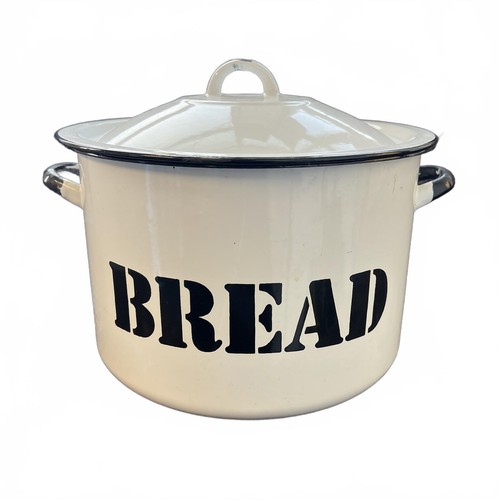 Vintage white enamel bread - enamel,