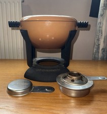 Le Creuset Vintage Cast Iron Large Fondue Set In Brown
