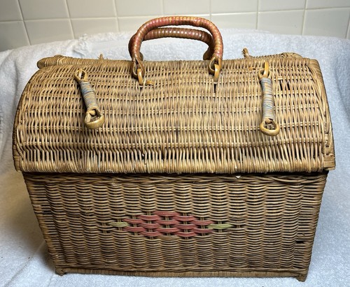 Vintage wicker picnic basket - picnic,
