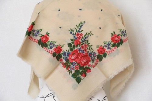 Russian wool shawl vintage - shawl,