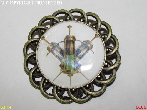 Steampunk brooch badge pin - brooch,