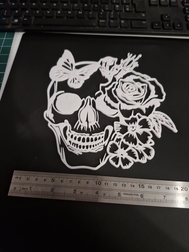 White floral skull wall art - floral,
