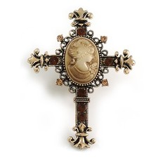 Large Victorian Cameo Cross