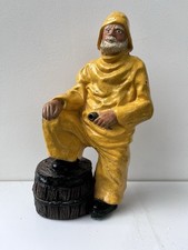 Vintage Lifeboat Man/ Fisherman Unique Hand Crafted Clay Figurine