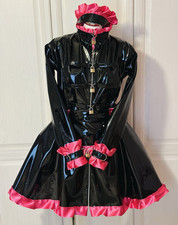 Misfitz black PVC & pink satin