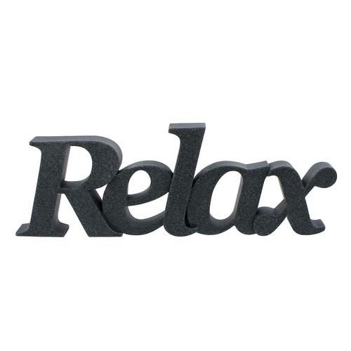 Relax grey resin word ornament - grey,