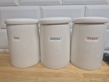 Keith Brymer Jones  Storage Jar Set -Tea Coffee Sugar  Lidded.  Used.