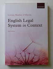 English Legal System in Context 6e by Cownie, Fiona Book The Cheap Fast Free