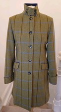 Welligogs Tweed Coat Size 8 Excellent Condition Khaki Green. B324