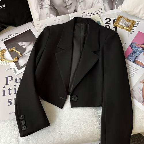 Ladies cropped blazer jacket - ladies,