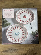 Lucy Tiffney Set of 2 Christmas Novelty Side Plates In Box