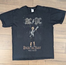 ACDC Black Rock or Bust Tour 2015 Band Tee T-shirt Size L