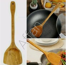 Wooden Wok Shovel Turner Cooking Spoon Non Stick Wood Long Rice Spatula Large