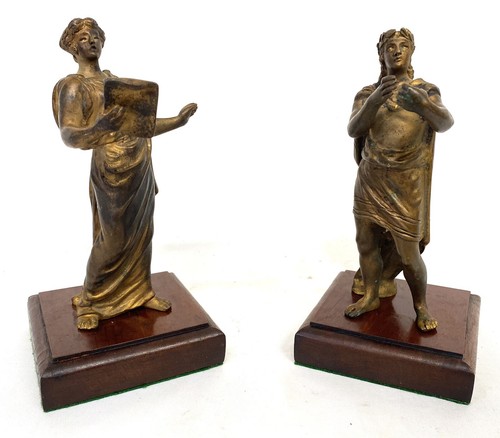 Antique pair gilt bronze - of,