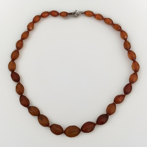 Vintage amber faceted bead - faceted,