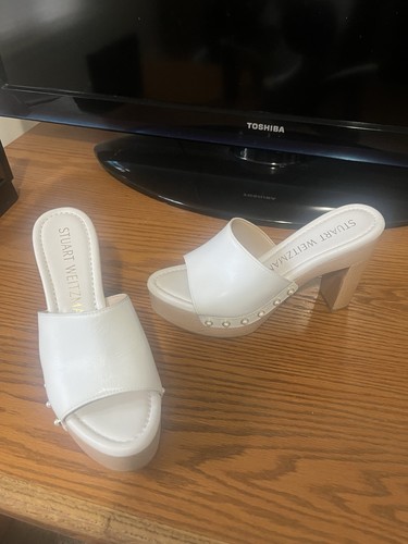 Stuart weitzman white studded - stuart,